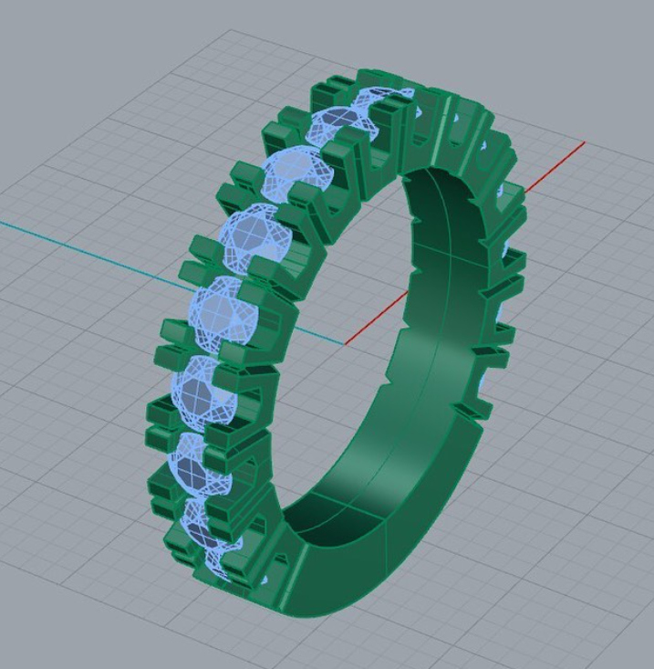Modélisation 3D de bague sur-mesure 1 — L'Émeraude Paris